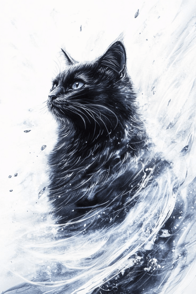 spiritual black cat artwork