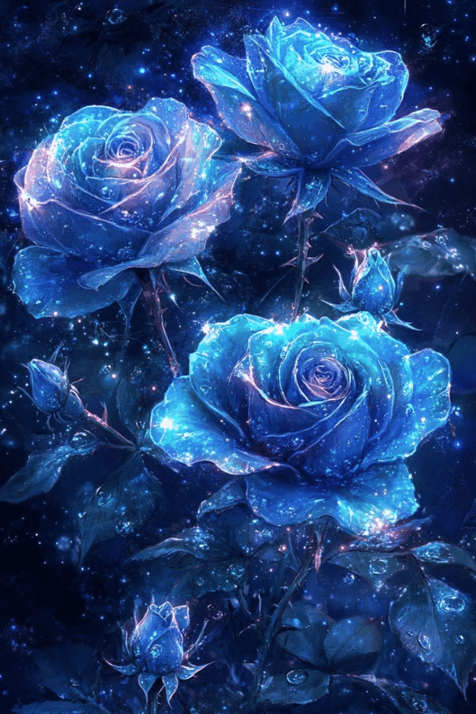 blue rose artwork