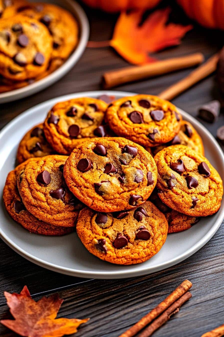 Pumpkin Chocolate Chip Cookies - Sarai Chinwag