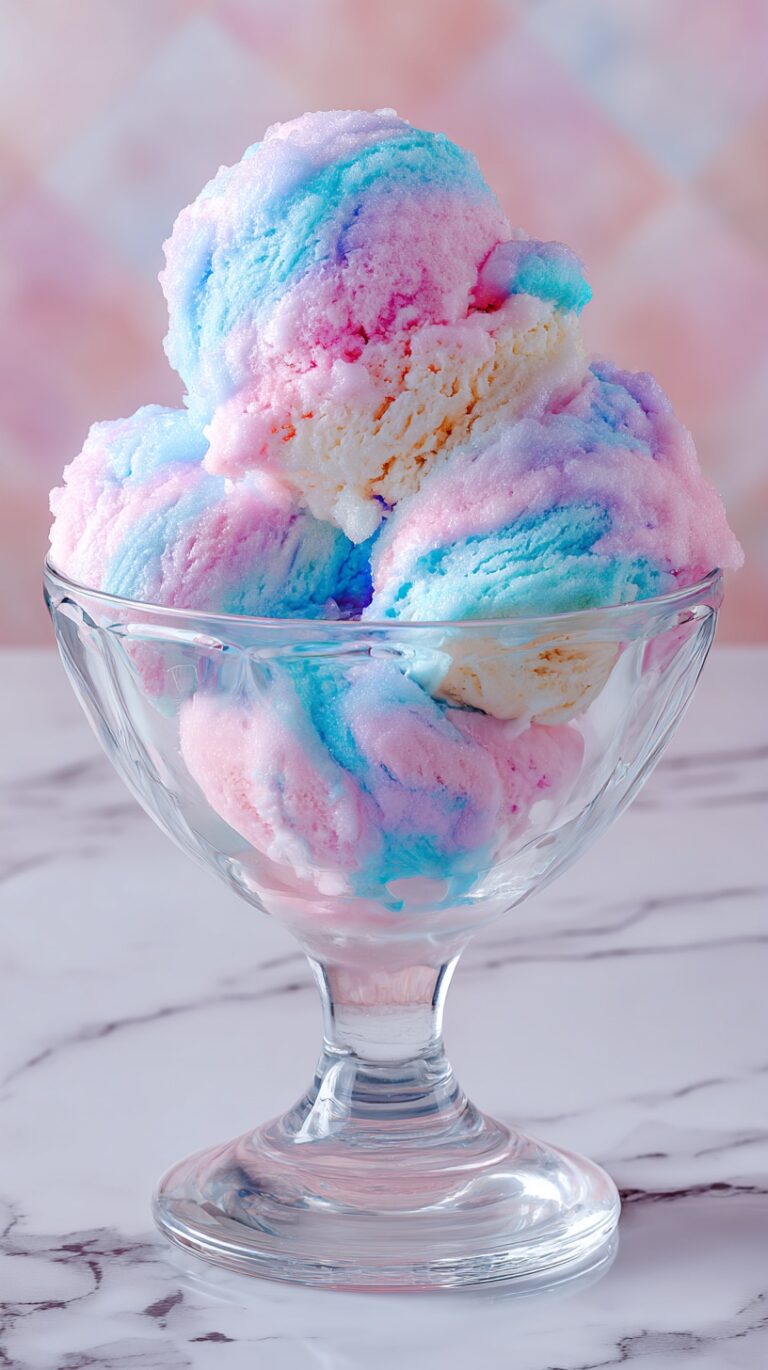 Homemade Cotton Candy Ice Cream