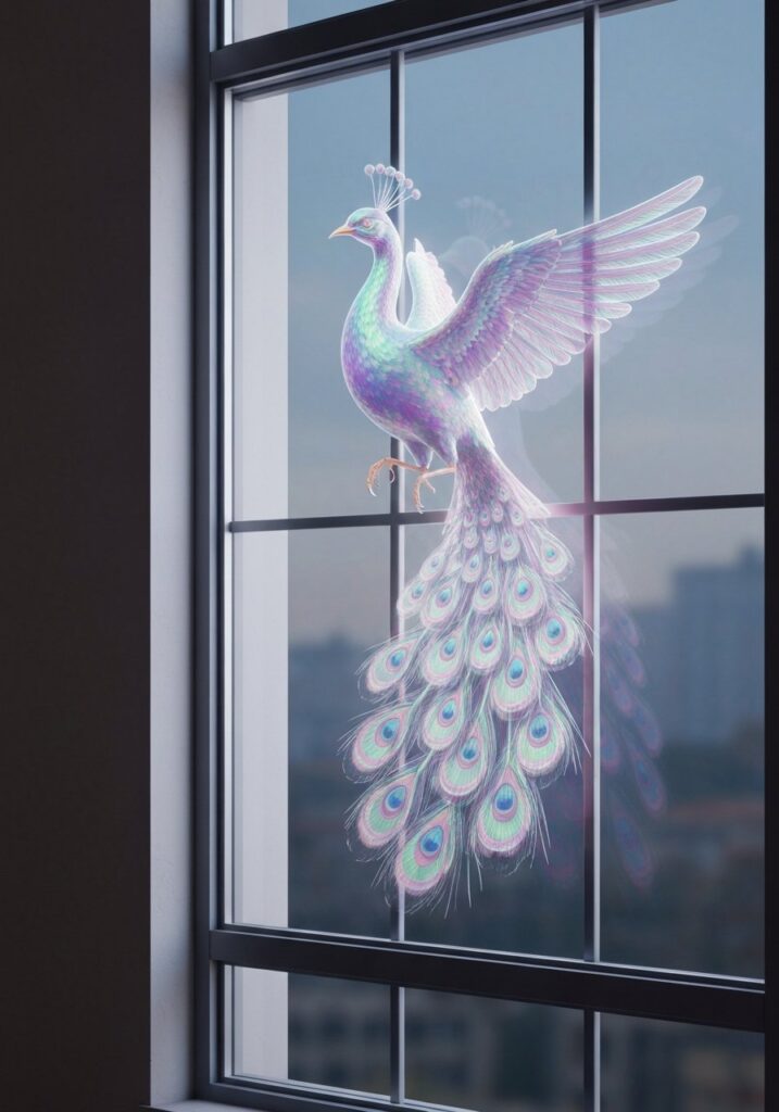 A bird near a window representing spiritual omens and messages