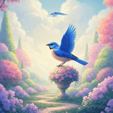 Beautiful bluebird symbolizing happiness, spiritual messages, and hope