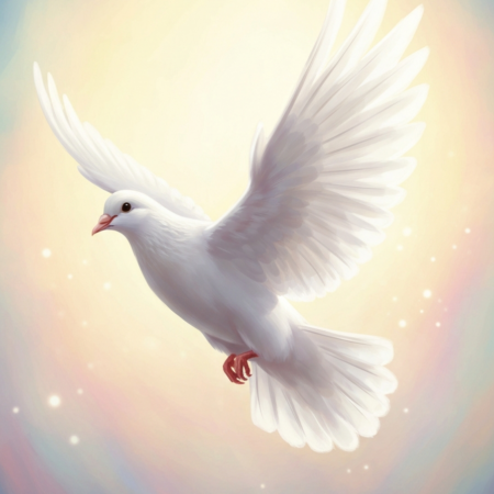 White dove symbolizing peace and spiritual purity