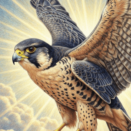 Majestic falcon representing spiritual power and vision