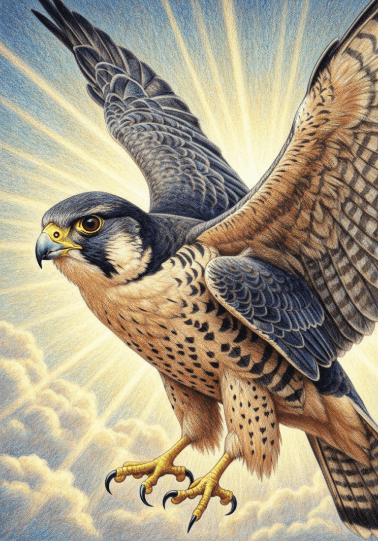 Majestic falcon representing spiritual power and vision