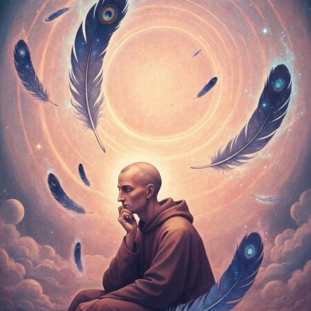 A delicate feather representing a spiritual sign and message