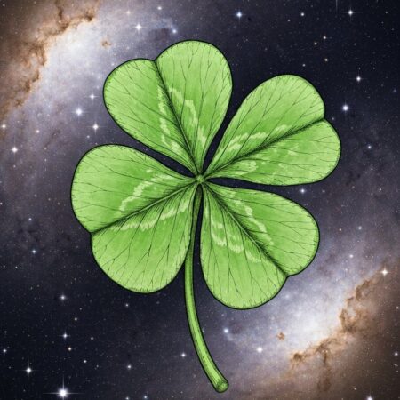 A four-leaf clover symbolizing luck, hope, faith, and love