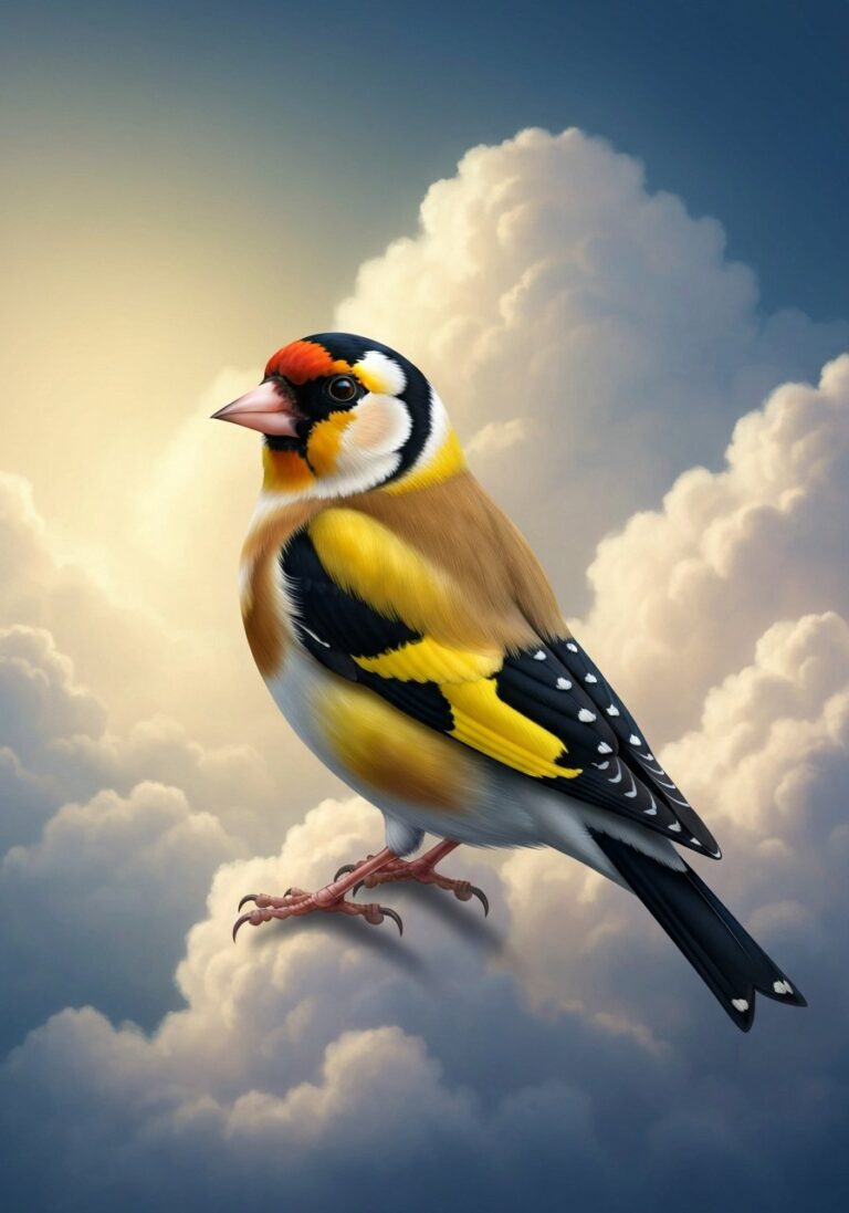 A bright goldfinch symbolizing joy, abundance, and spiritual meaning