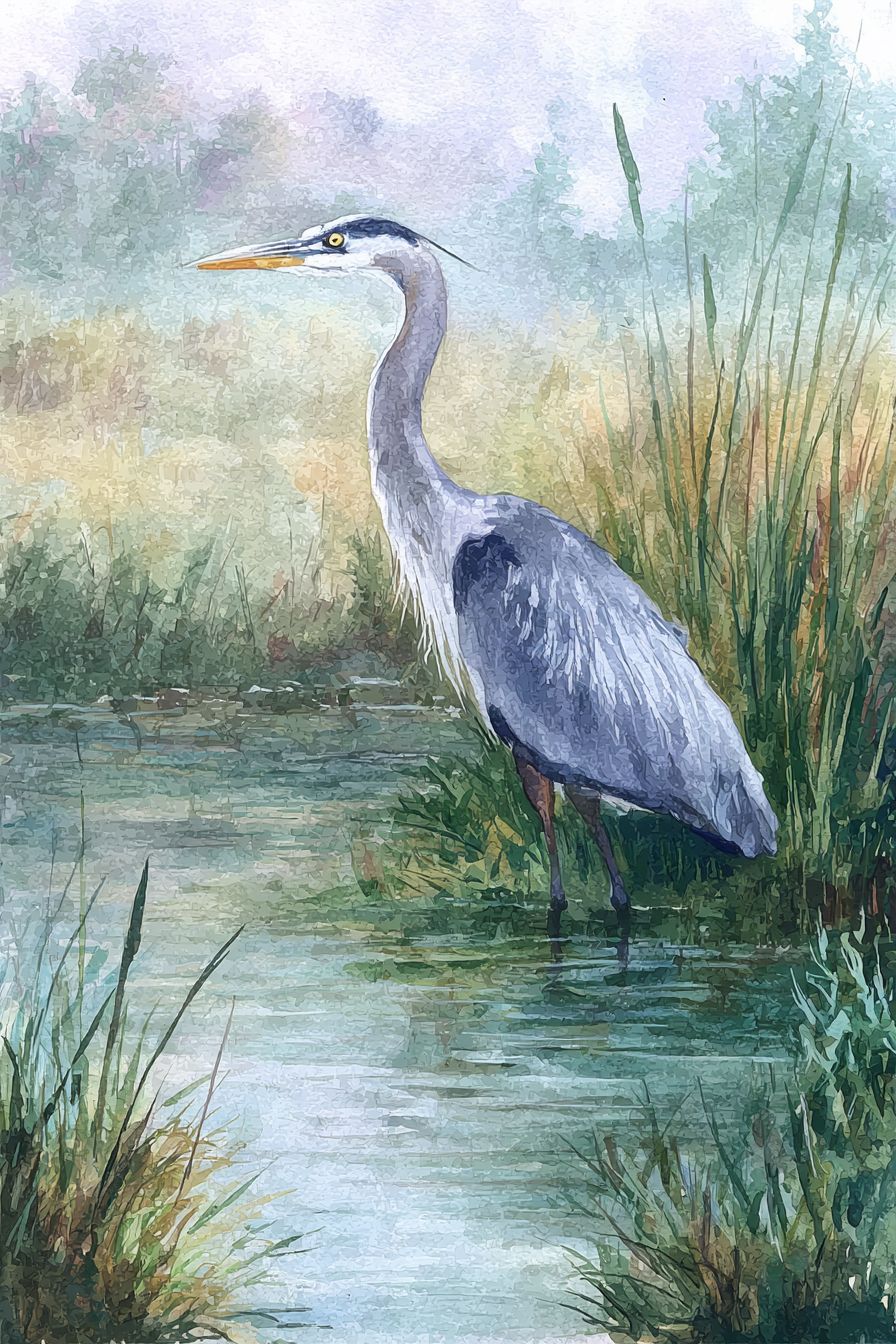 Blue heron feathers - peace and clarity