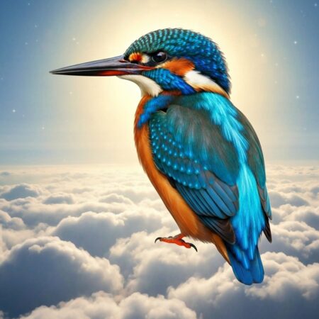 A vibrant kingfisher bird symbolizing spiritual meaning and abundance