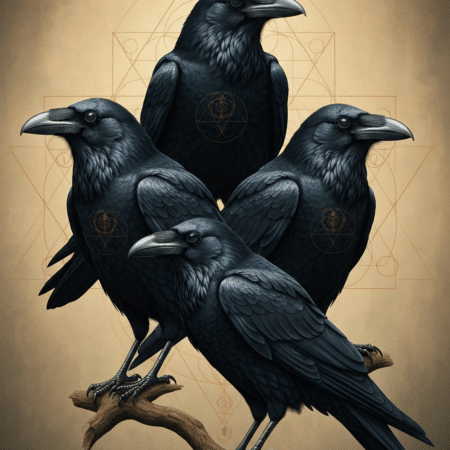 Mystical black raven representing spiritual symbolism and wisdom