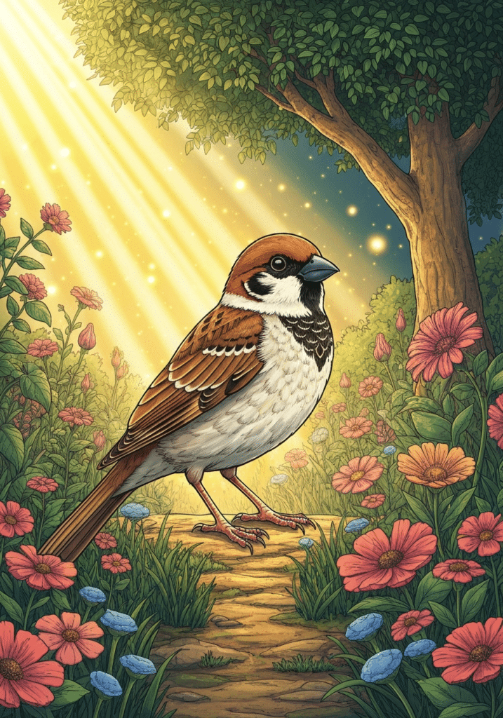 Sparrow bird symbolizing humility, community, and spiritual resilience
